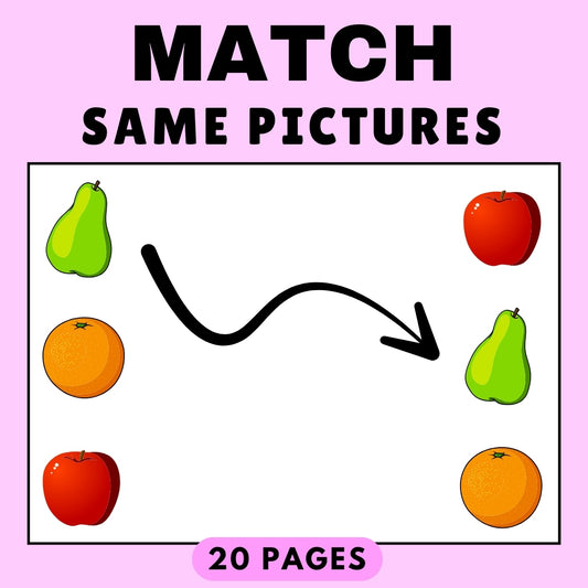 Picture Matching Worksheet for Preschool & toddlers