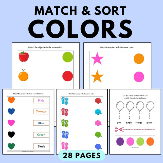 Match and Sort Colors for Preschool and Kindergarten