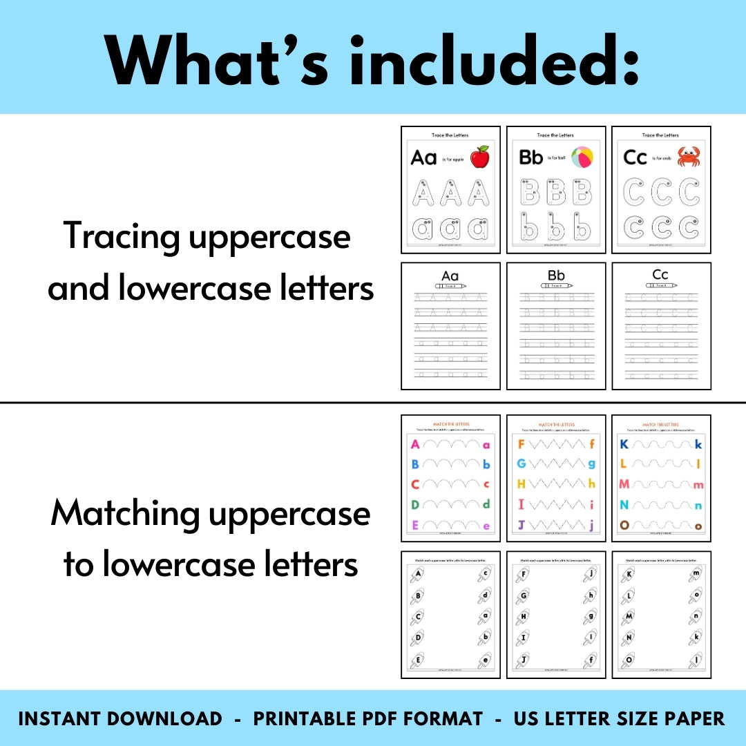 Alphabet Worksheets for Preschool & Kindergarten