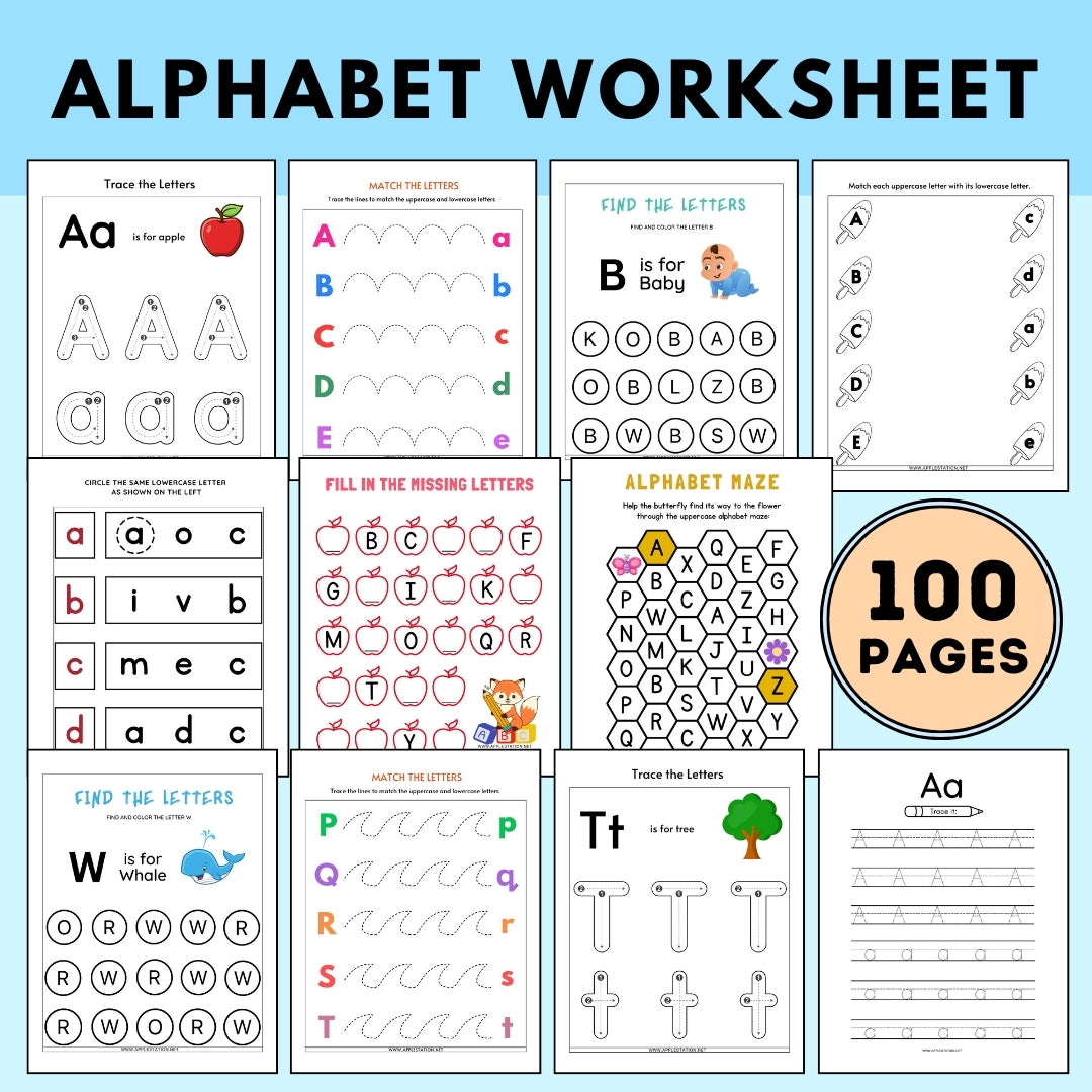 Alphabet Worksheets for Preschool & Kindergarten